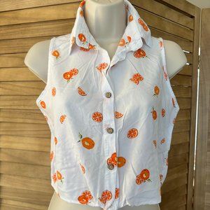 Printed Sleeveless crop top